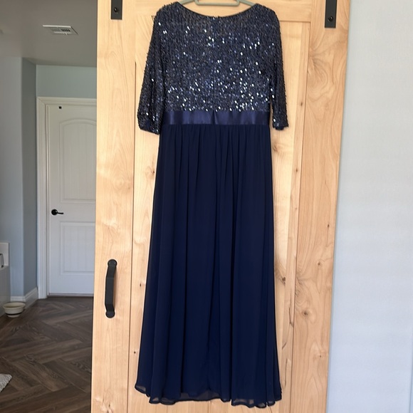 Navy Formal Gown Sequins Plus Size - Picture 3 of 4